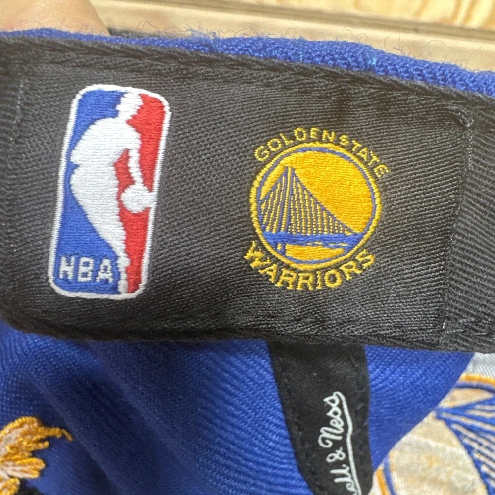 Golden State‎ Warriors Snapback Hat Blue Yellow Mitchell & Ness Embroidered